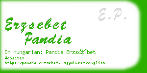 erzsebet pandia business card